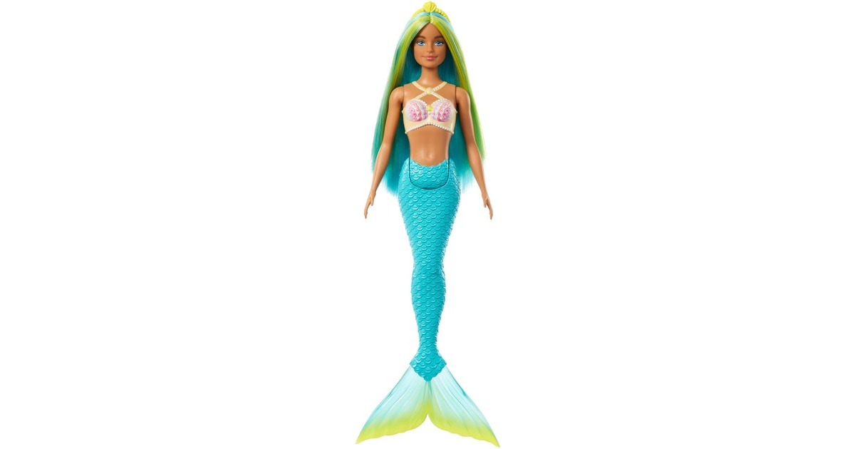 BarbieDreamtopia - Zeemeerminpop - Blauw en geel haar en turquoise staart