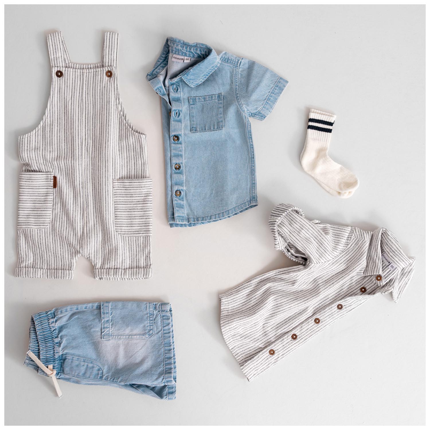 Prénatal peuter blouse driekwart mouwen strepen multi