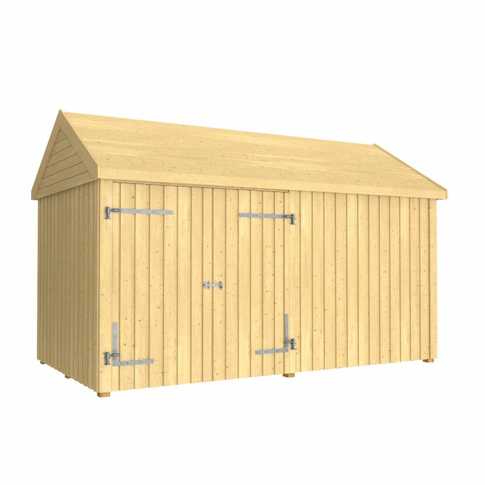 REDSKAPSBOD PLUS CLASSIC MULTI DOBBELDØR/STENGT FRONT UBEHANDLET 10M²