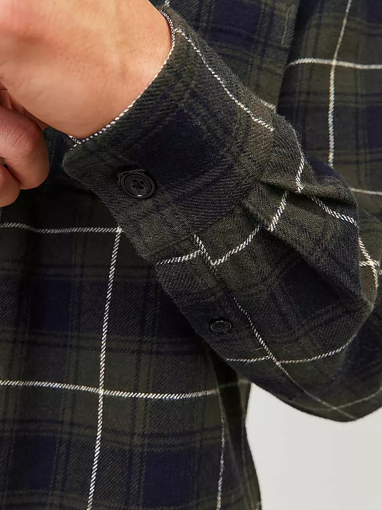 JACK & JONES Flannelhemd Overshirt JORFREDERIKSBERG  schwarz