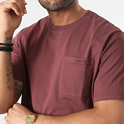 Tee Shirt Poche A3697 Bordeaux