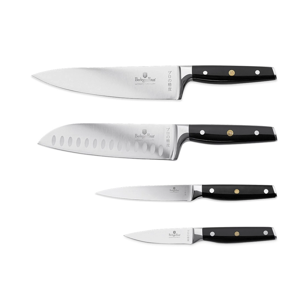Berlinger Haus 4-teiliges Messerset Black Silver Collection
