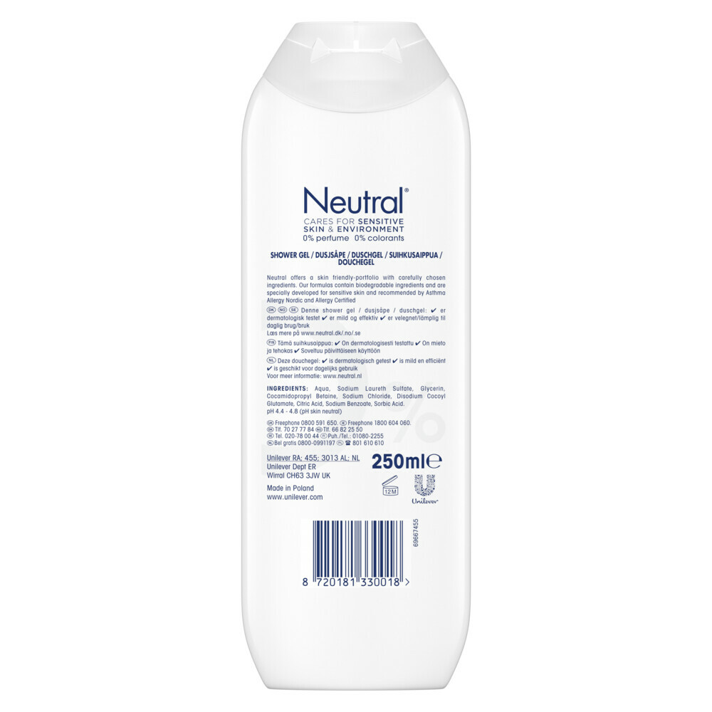 Neutral Douchegel Parfumvrij250 ml