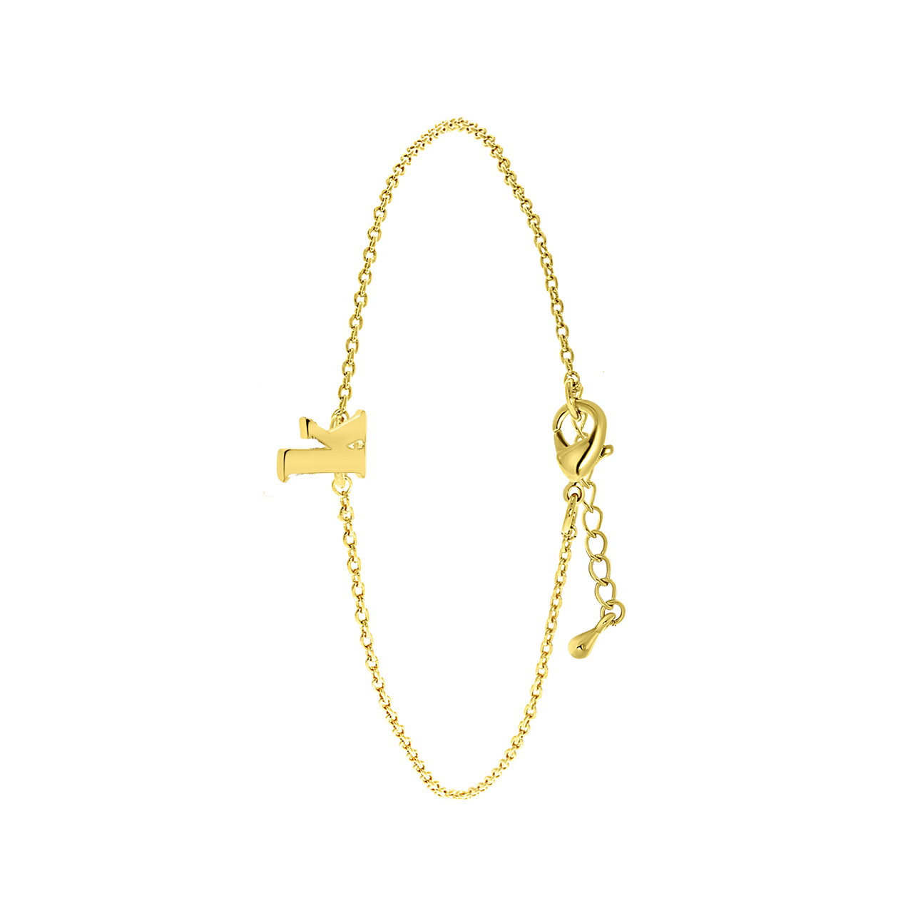 Stalen goldplated armband met letter