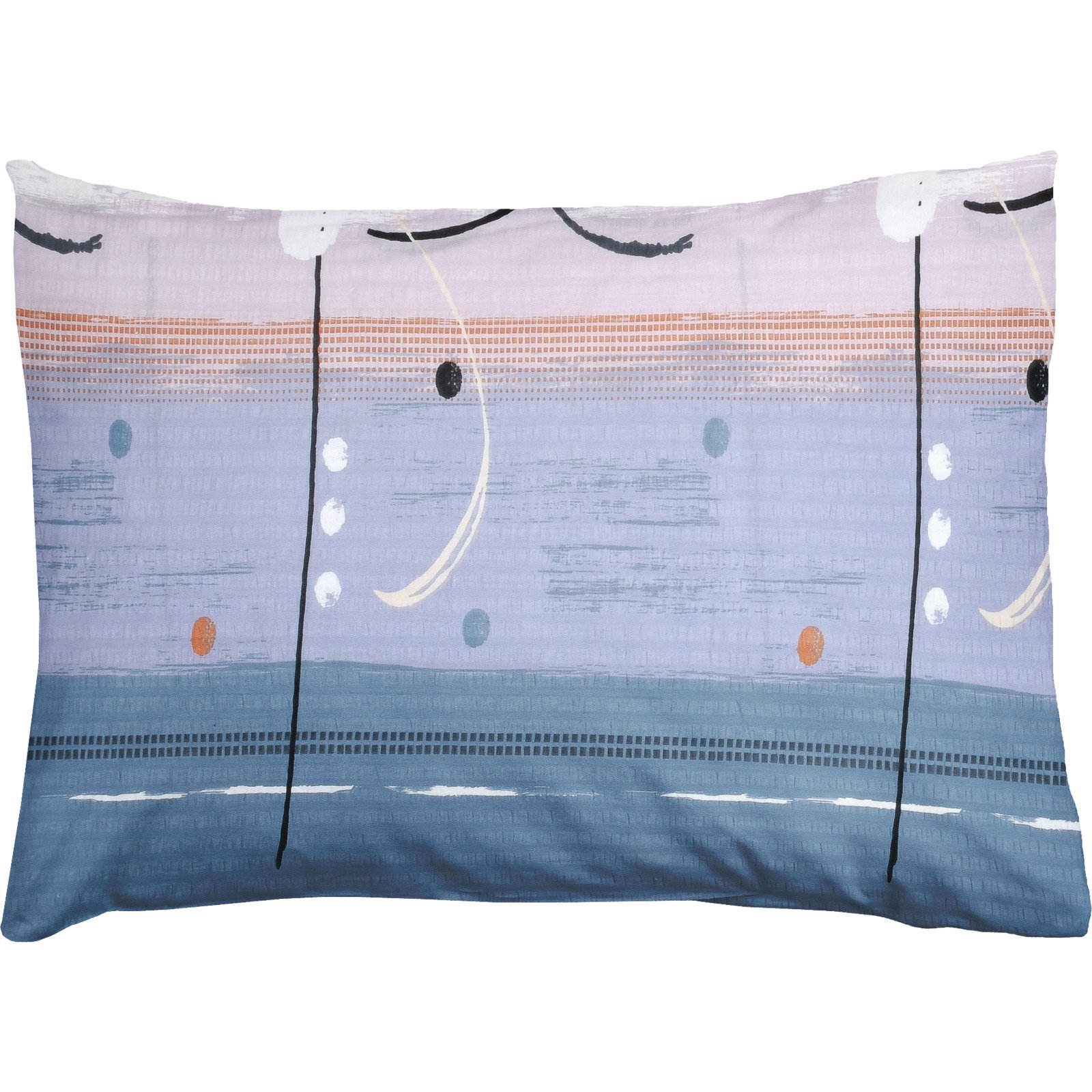 Bettwäsche Seersucker abstrakt-geometrisch blau-weiss 200x210 2x65x65 Bettanzug Fra
