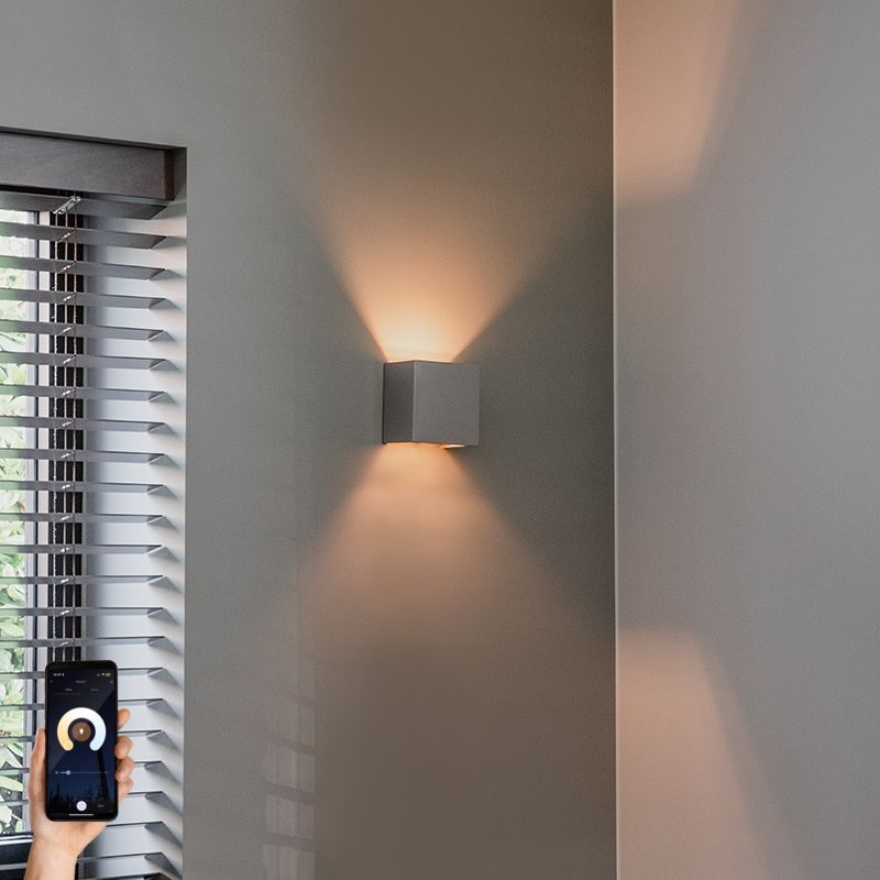 Smart wandlamp beton met lichteffect incl. Wifi G9 - Meave