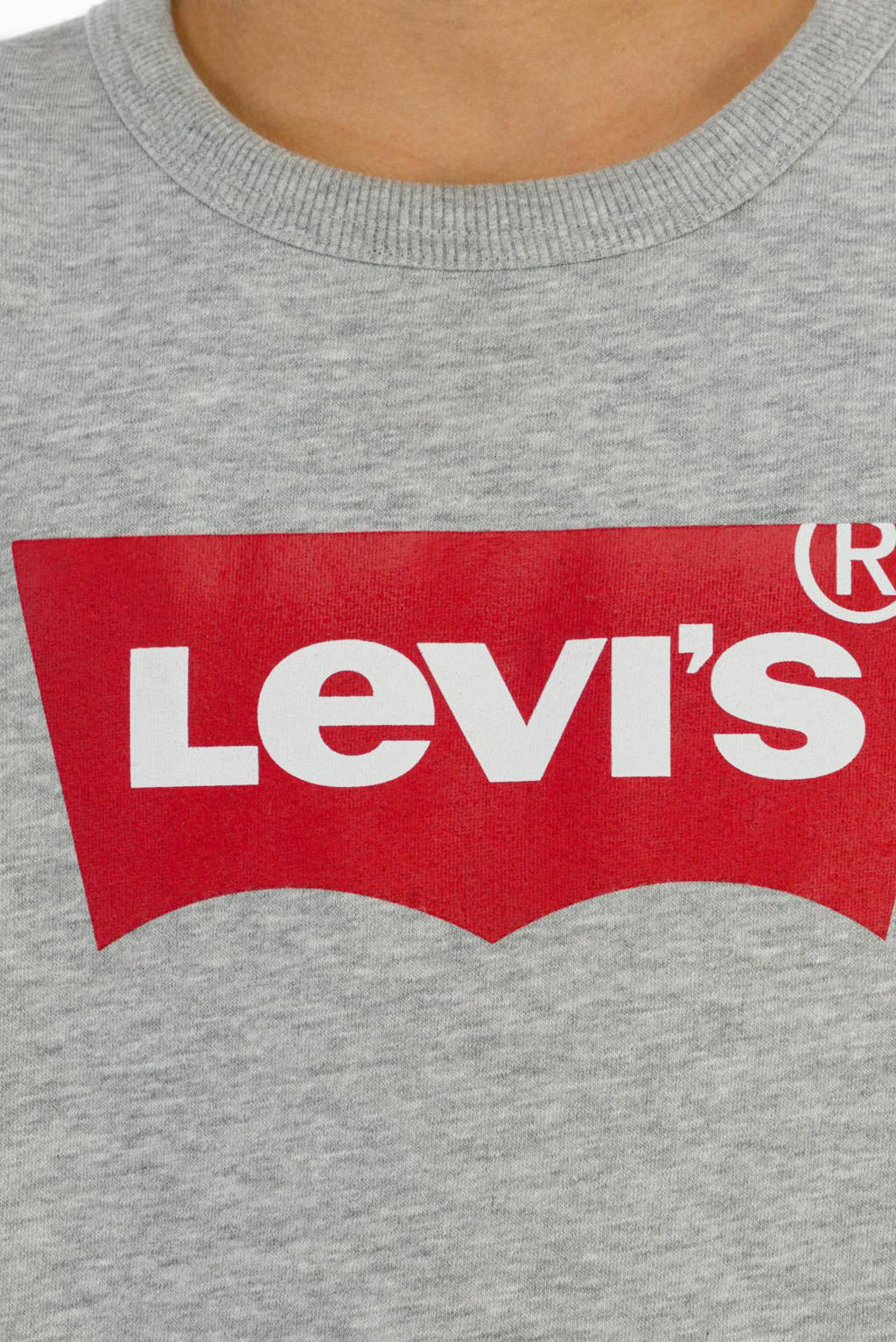 Levi's sweater Batwing met logo grijs melange