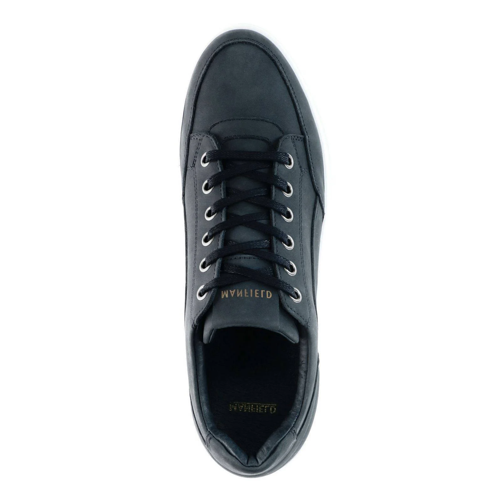 Manfield nubuck sneakers donkerblauw
