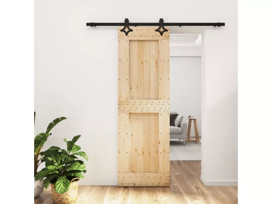 Porte coulissante et kit de quincaillerie 70x210 cm pin massif