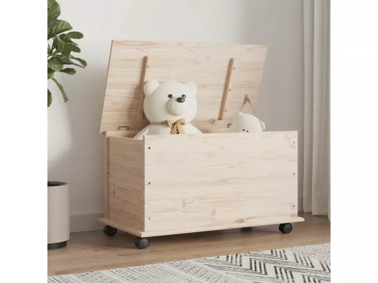 Coffre de rangement à roulettes ALTA 73x39,5x44 bois de pin