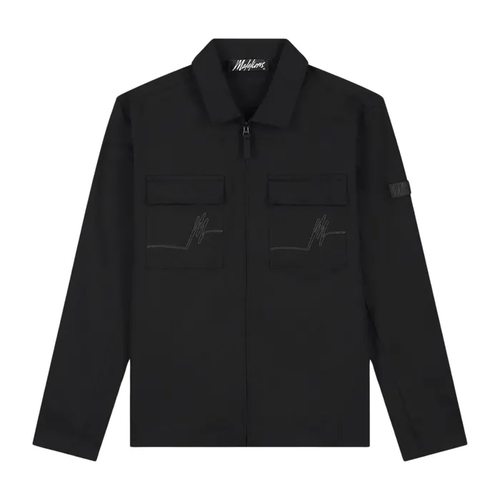 Malelions Cotton Zip Overshirt Heren