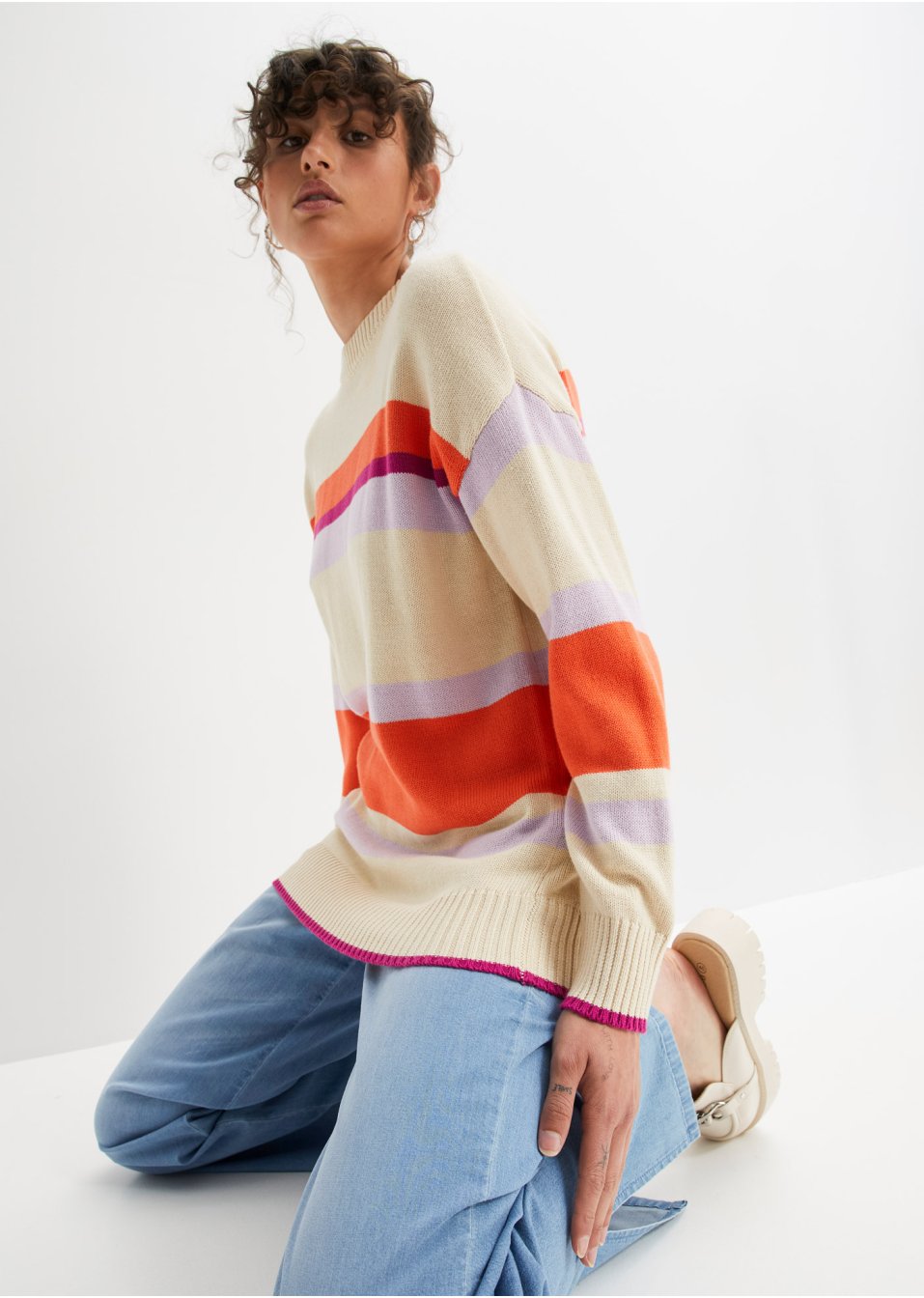 Pull en maille à rayures