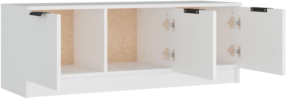 TV Schrank Lowboard TV Möbel Tisch Board Sideboard Fernsehtisch Fernsehschrank HiFi-Schrank 102x35x36,5cm Holzwerkstoff Weiß