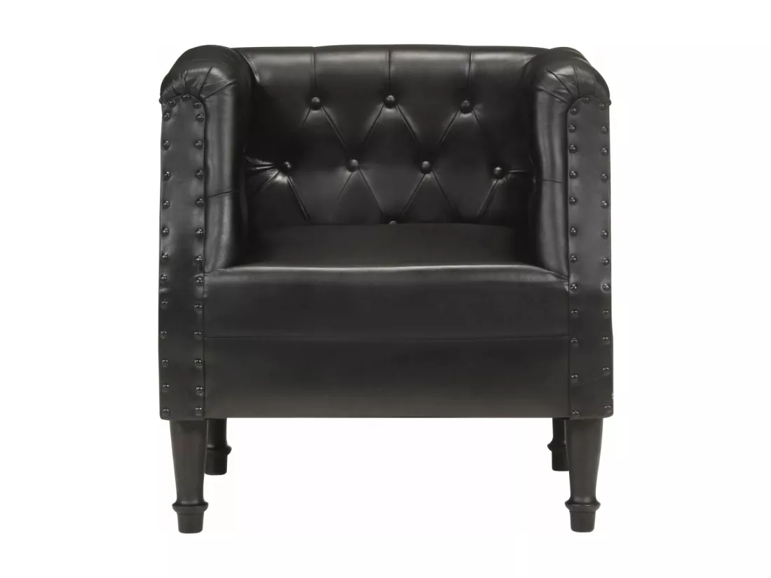 Fauteuil Noir Cuir véritable