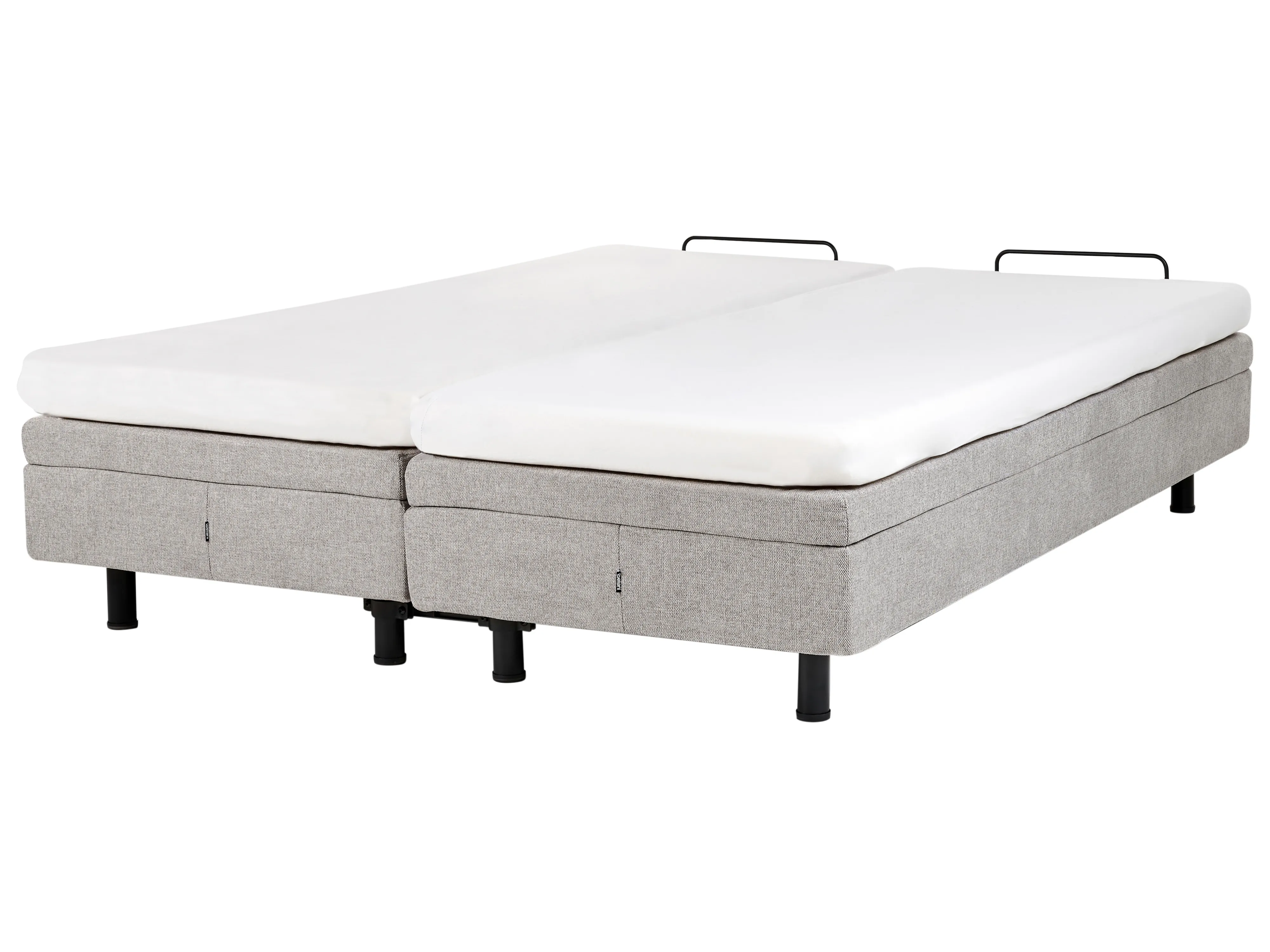 Verstelbaar bed zonder hoofdbord Stof CASTELLAN 160 x 200 cm Lichtgrijs