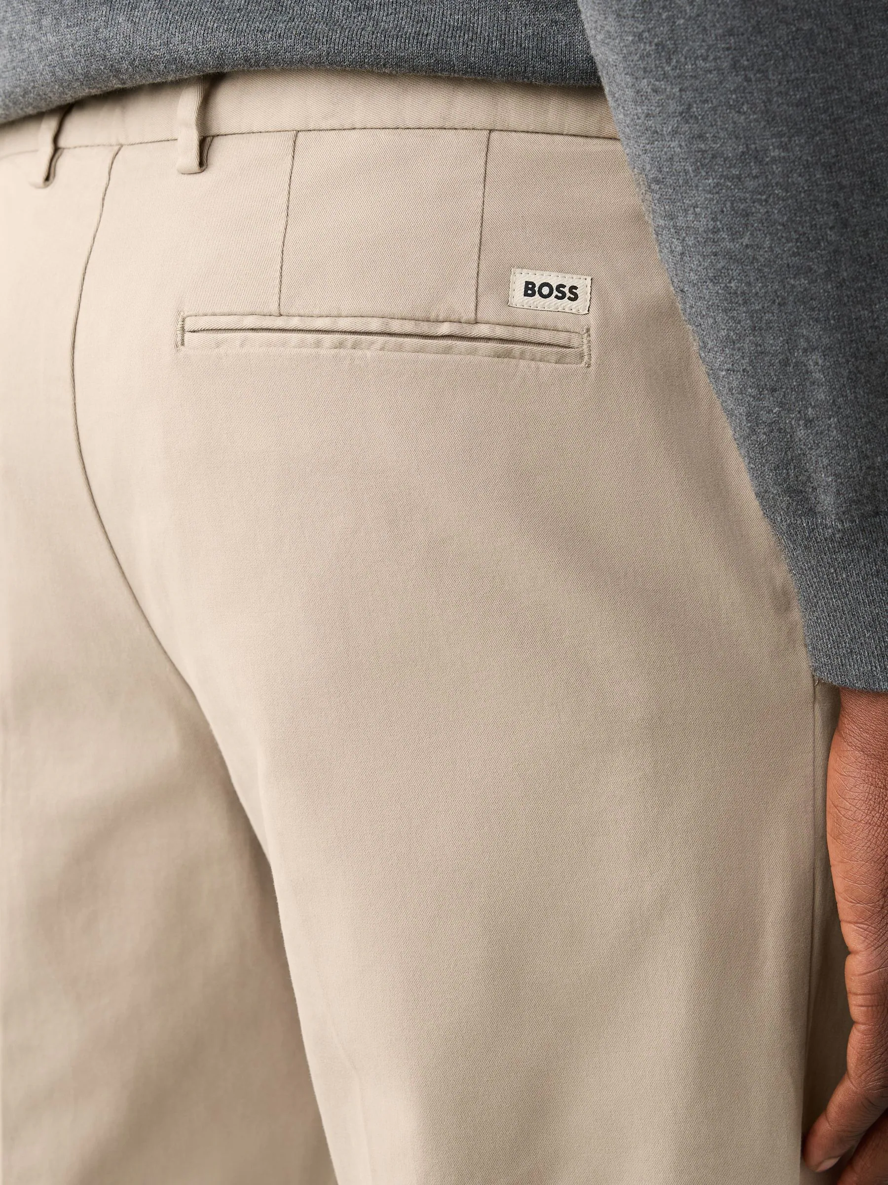 Beige - BOSS Regular Fit Chino Trousers