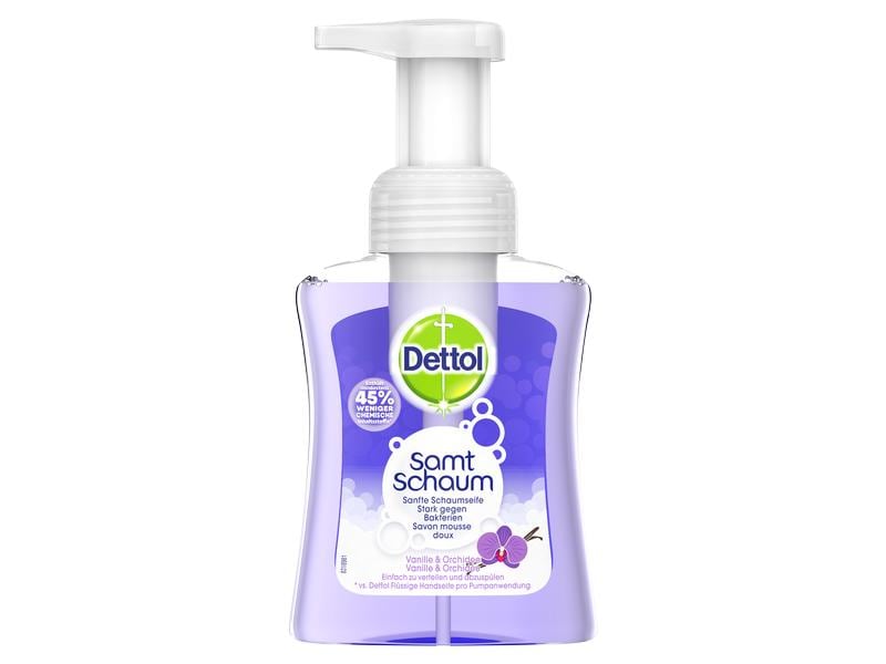 Dettol Schaum Seife Vanille Orchidee 250 ml Pflegende Seife für saubere und geschmeidige Hände