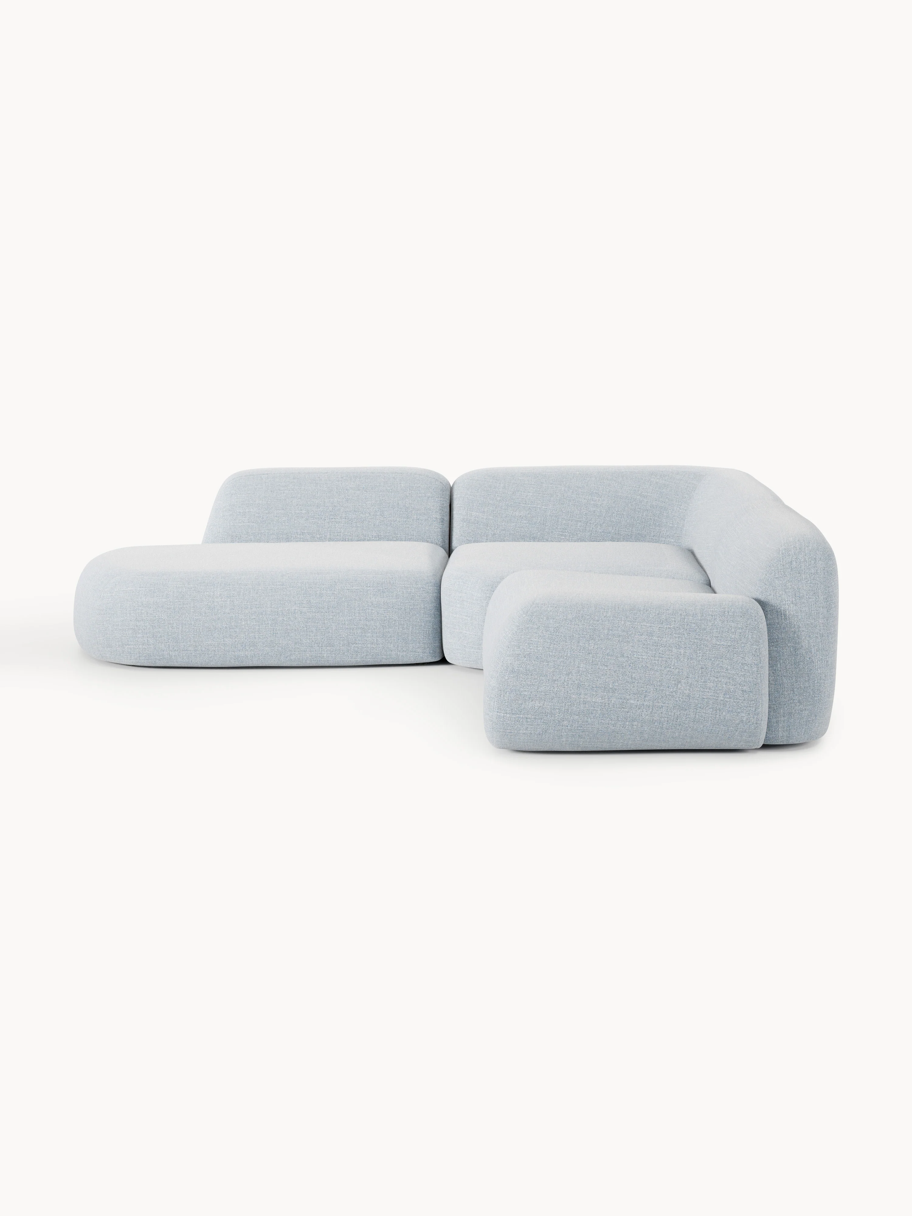 Modulaire bouclé hoekbank Wolke (4-zits) met chaise longue
