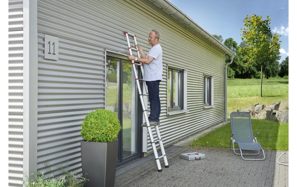 Hailo Anlegeleiter »T80 Flexline 260 9 Stufen« Aluminium Sicherheits-Teleskopleiter