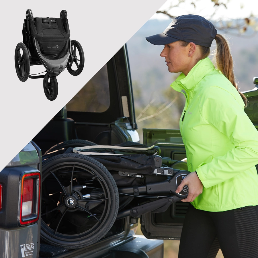 baby jogger Kombi-Kinderwagen Summit X3 Midnight Black inklusive Babywanne Deluxe 2 und Wetterschutz