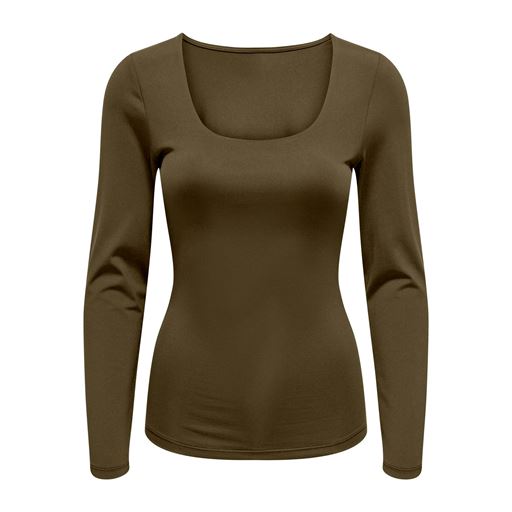 ONLY Lea Langærmet T-shirt, Dark Olive, M