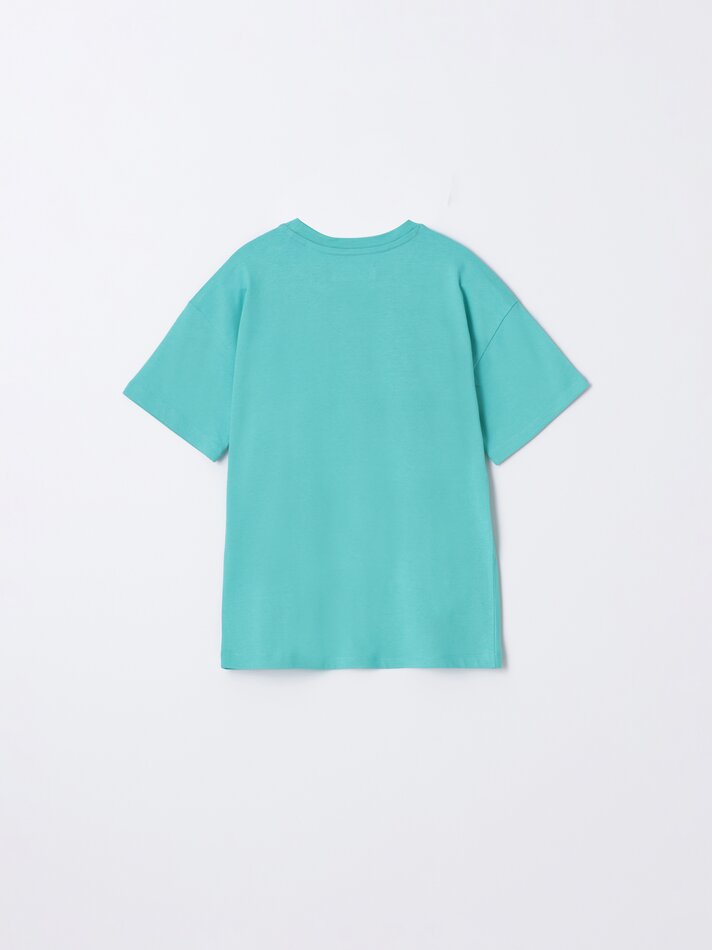 Camiseta com estampa do Goku Super Saiyan de Dragon Ball - Turquesa Escuro