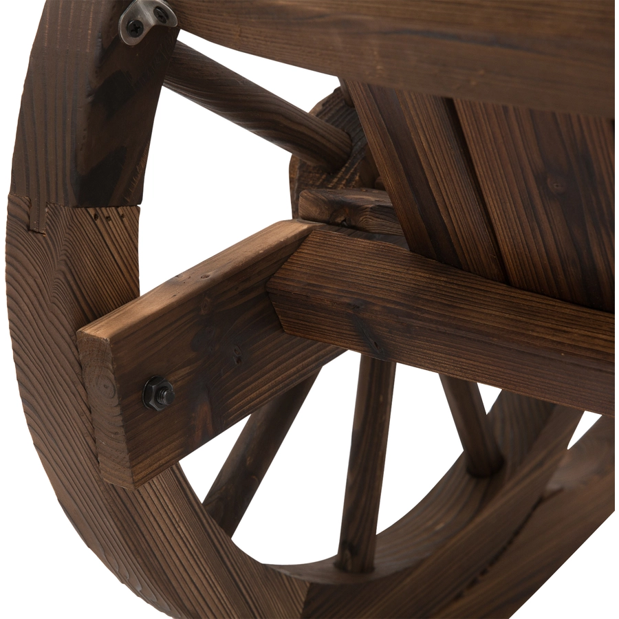 Outsunny Schaukelstuhl im Wagenrad-Design dunkelbraun
