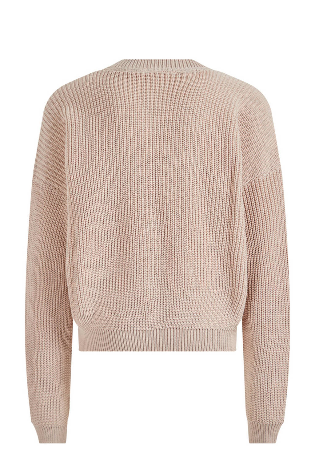 WE Fashion fijngebreid vest beige