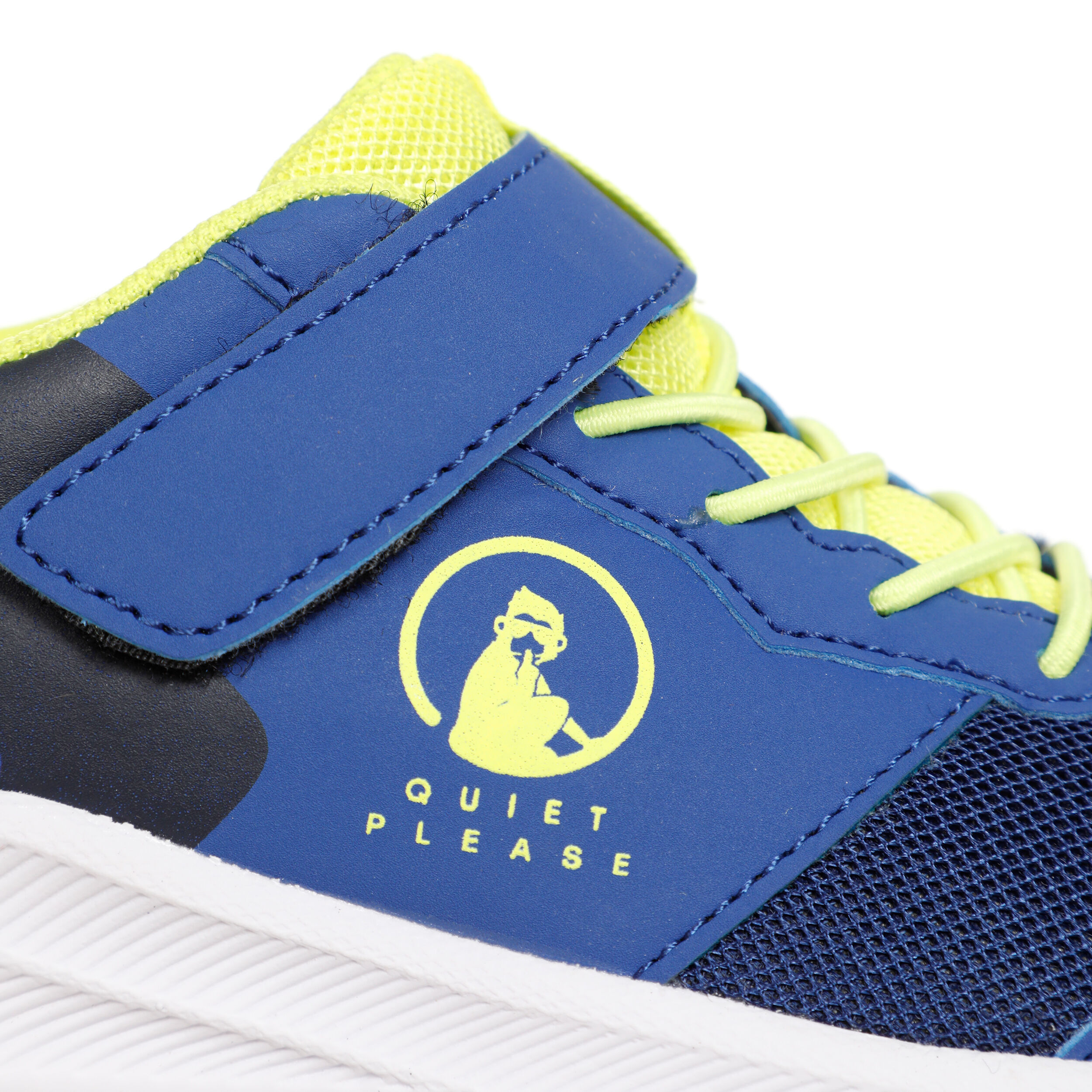 Quiet Please Courtstyler Velcro Chaussures Toutes Surfaces Enfants - Bleu , Jaune