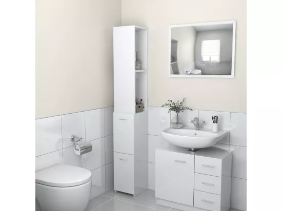 Colonne de salle de bain Blanc brillant 25x25x170