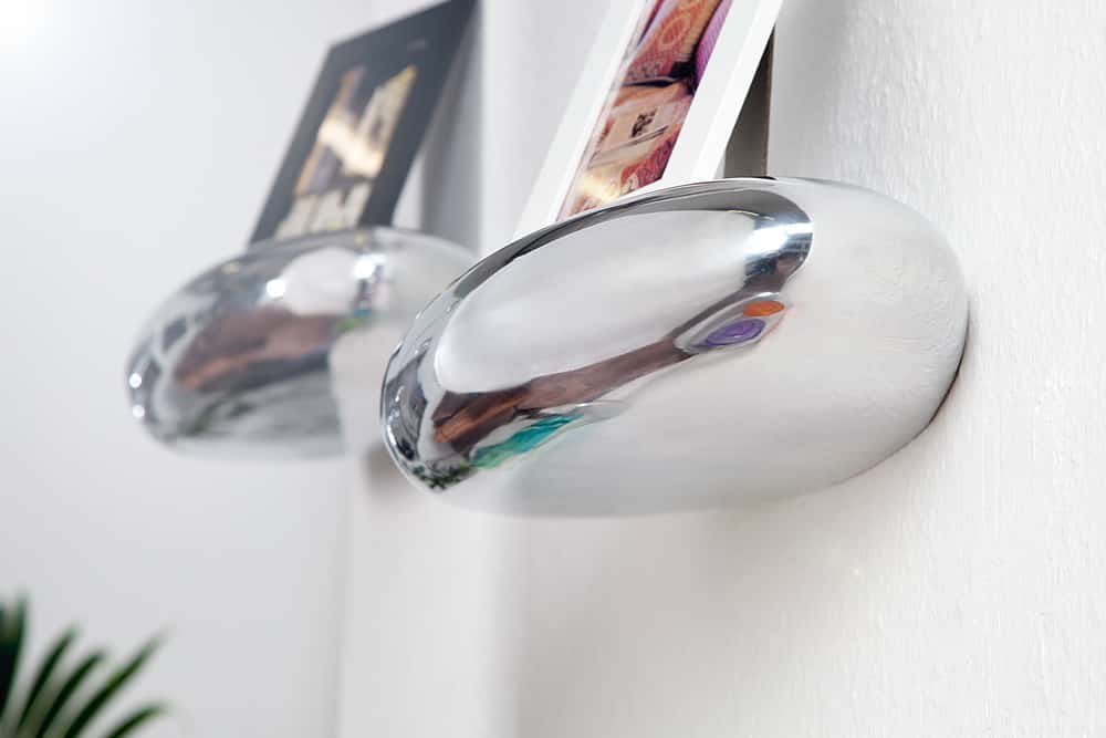 Modernes Design Wandregal TEAR 40cm silber Aluminium