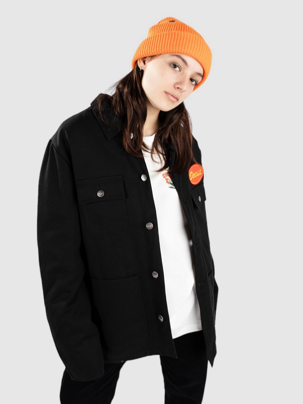 Donut Oval Script Chore Jacket black