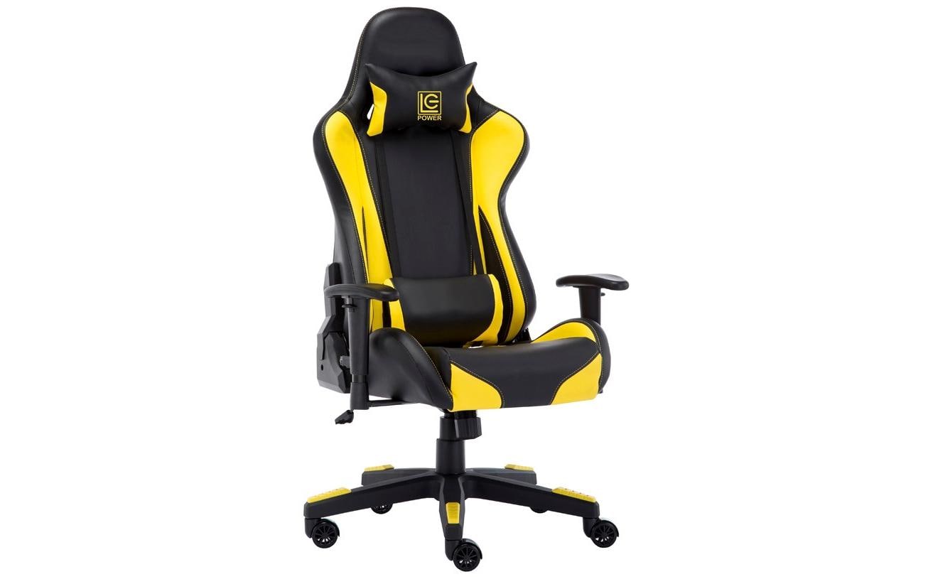 Gaming-Stuhl LC-GC-600BY Gelb/Schwarz<br>Ergonomischer Gaming-Stuhl aus PU-Leder mit 120 kg Belastbarkeit