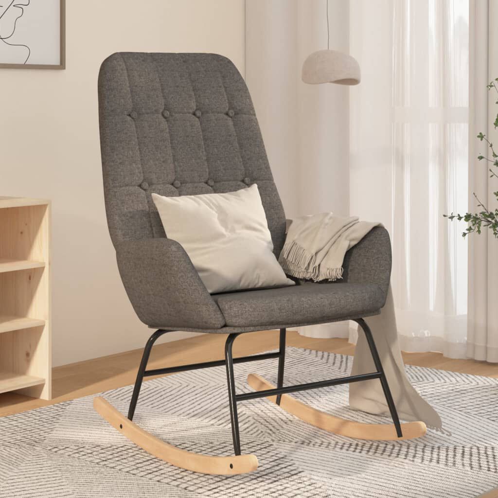 vidaXL Schommelstoel, Lichtgrijs, Bekleed met Stof