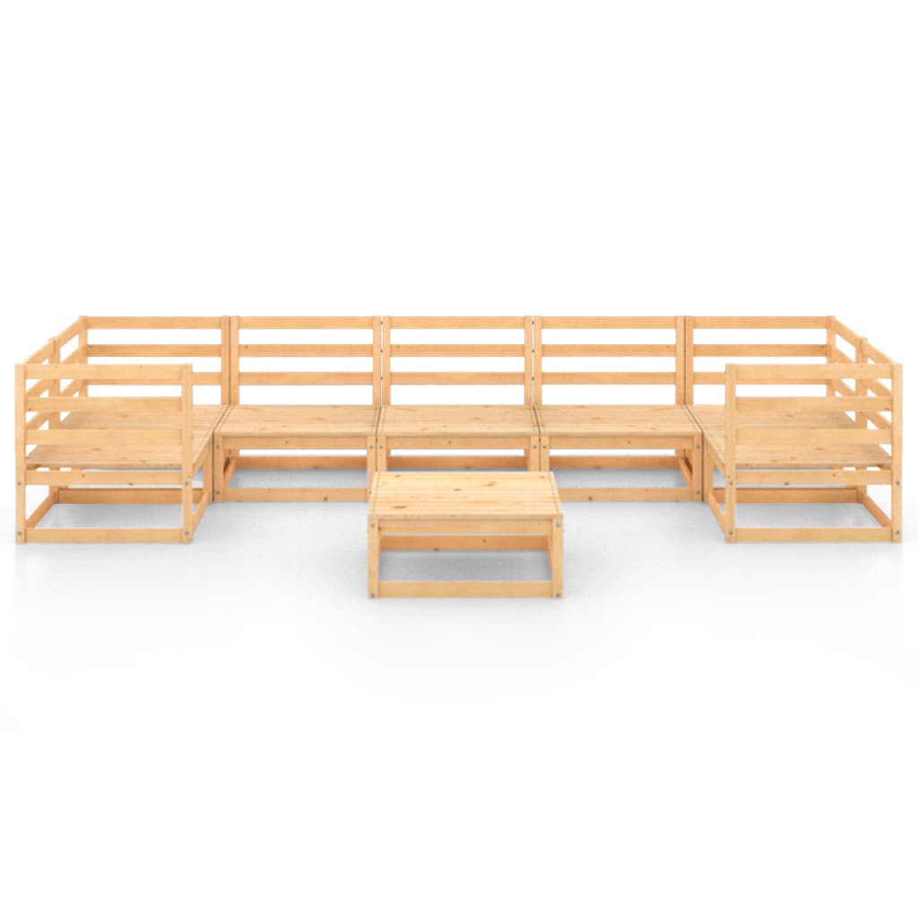 Salon de jardin meuble d'extérieur ensemble de mobilier 8 pièces bois de pin massif