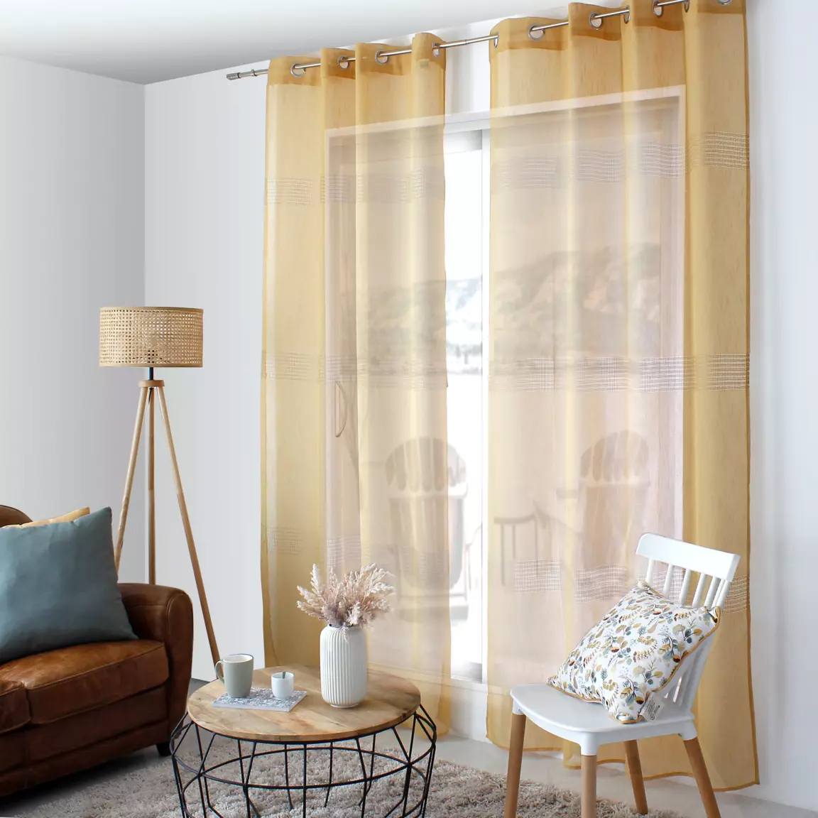 Voilage (140 x 240 cm) Mia Jaune ocre