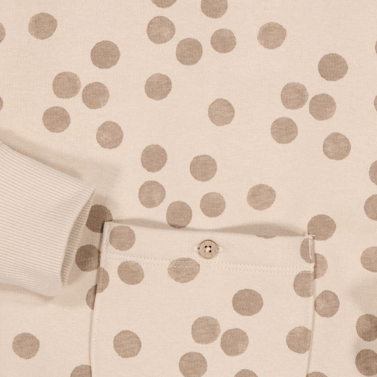 COLEÇÕES LA REDOUTE<br>Macacão longo de flanela com estampa de bolinhas