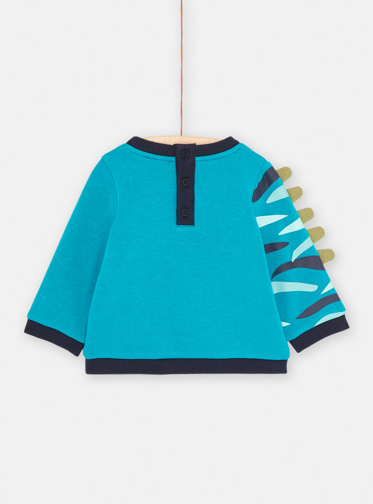Sweat bleu à motifs zèbre et tigre pour bébé garçon