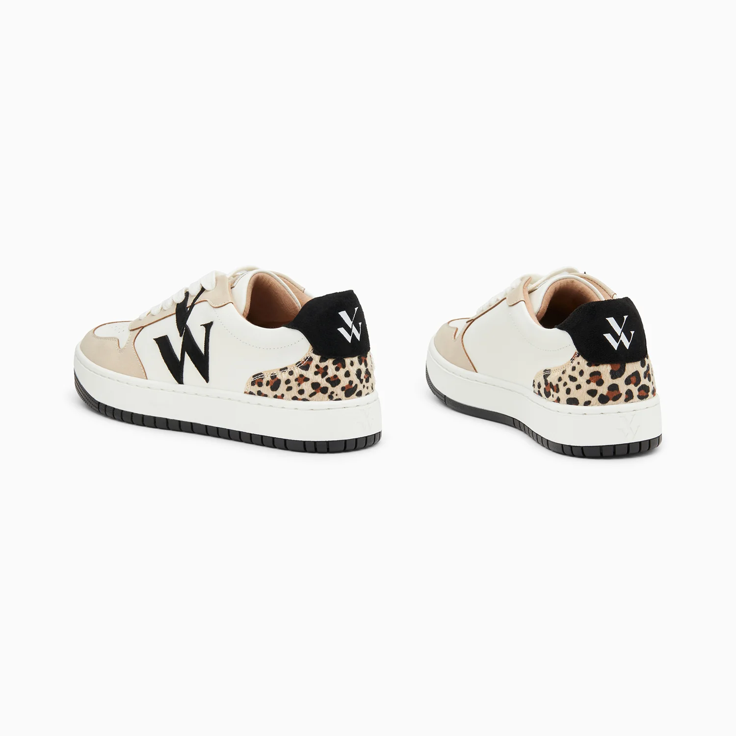 Sneakers-Baskets monogramme Esmée blanc et noir