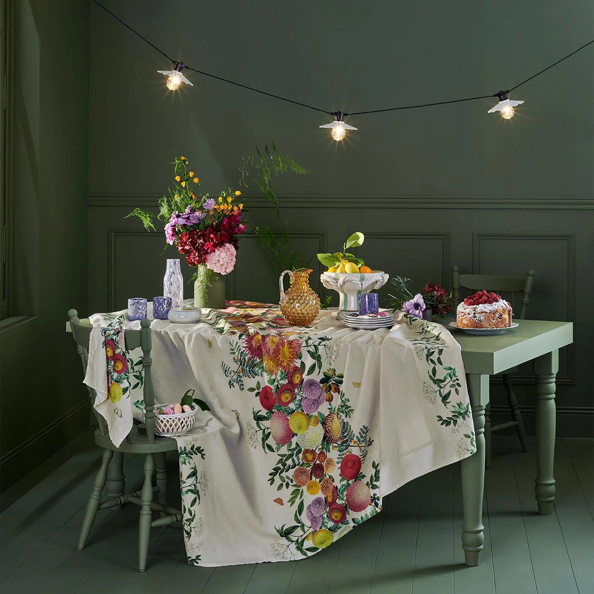 Nappe métis lin & coton multicolore 115x115 Garnier Thiebaut