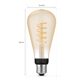 Philips Hue filament edisonlamp ST72 - warm tot koelwit licht 7W - E27