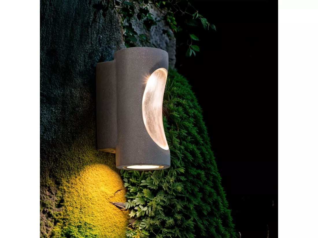 Applique Murale Extérieure LED Dimmable 12W Ciment Brinvo Gris Pierre