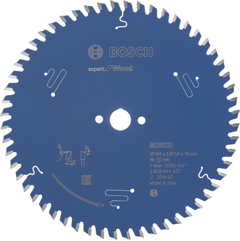 Bosch - Cirkelzaagblad - Expert for Wood - 184x16x2.6 mm - 24 Tanden