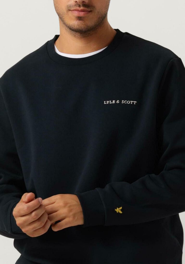 LYLE & SCOTT donkerblauwe lyle & scott sweater embroidered crew neck sweatshirt