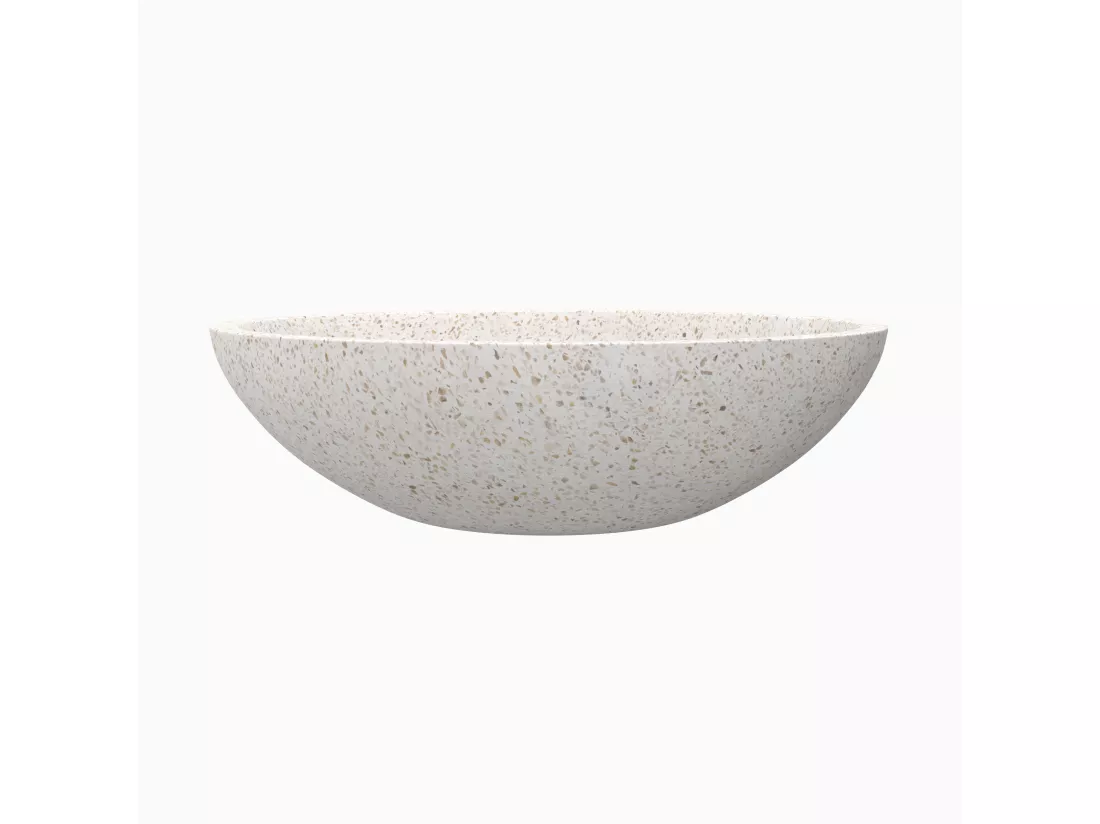 Vasque ronde en terrazzo blanc - Lyséa
