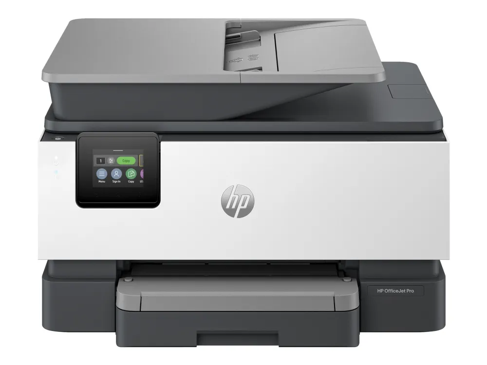 HP Officejet Pro 9120b All-in-One - Multifunktionsprinter - farve - blækprinter - Legal (216 x 356 mm) (original) - A4/Legal (medie) - op til 19 spm (kopiering) - op til 20 spm (udskriver) - 250 ark - 33.6 Kbps - USB 2.0, LAN, Wi-Fi(n), USB vært