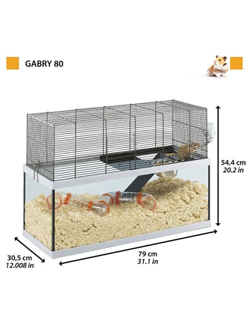 Ferplast Knaagdierkooi Gabry 80 - Dierenverblijf - 79x30.5x51.5 cm