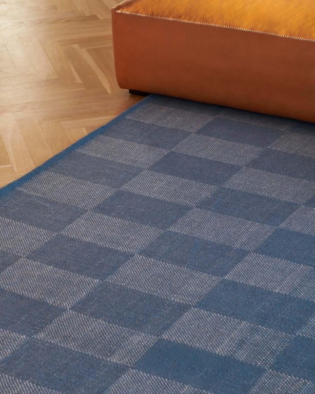 Hay Check vloerkleed 170x240 S lichtblauw