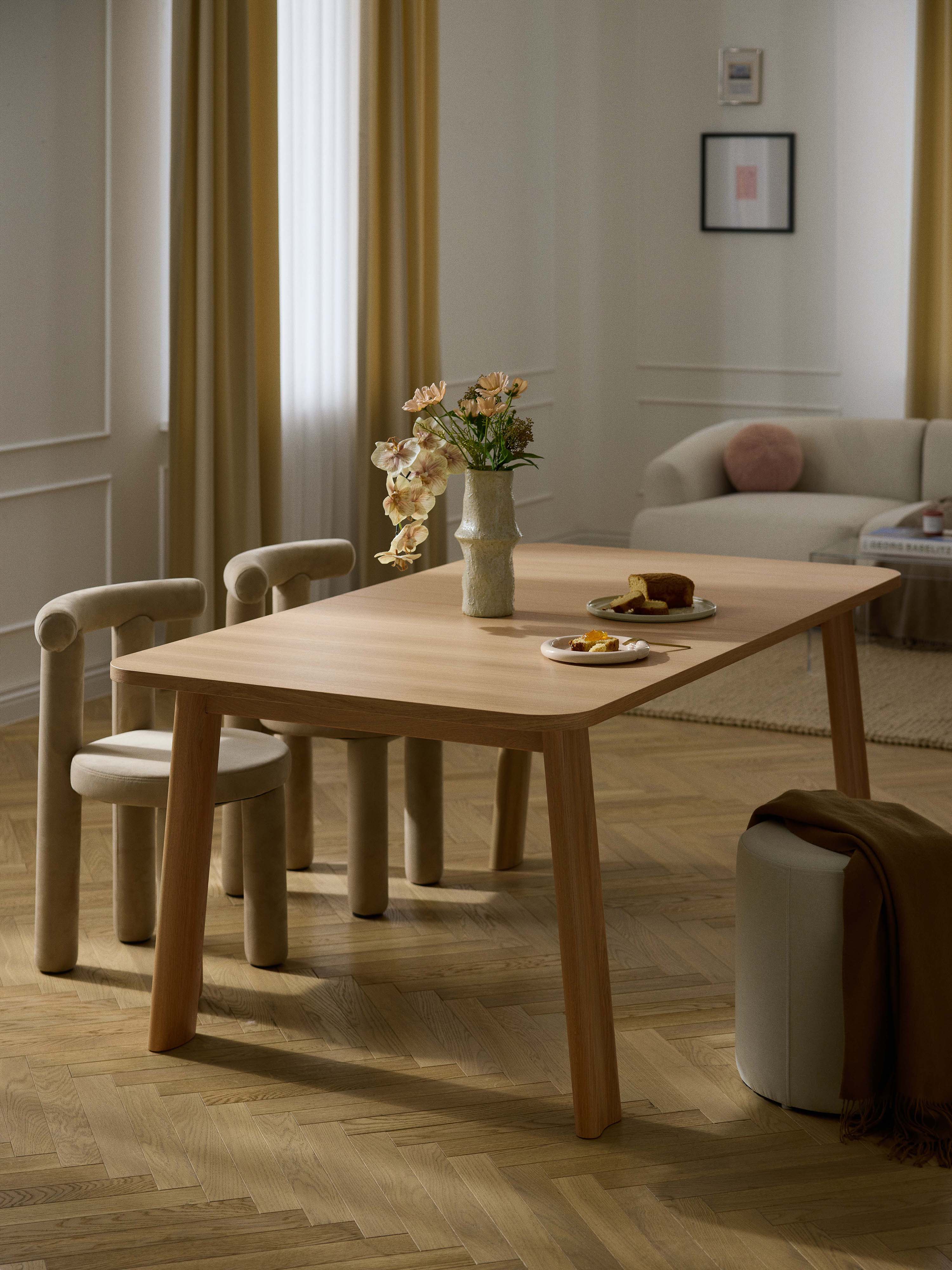 Uitschuifbare eettafel Ember, in verschillende formaten