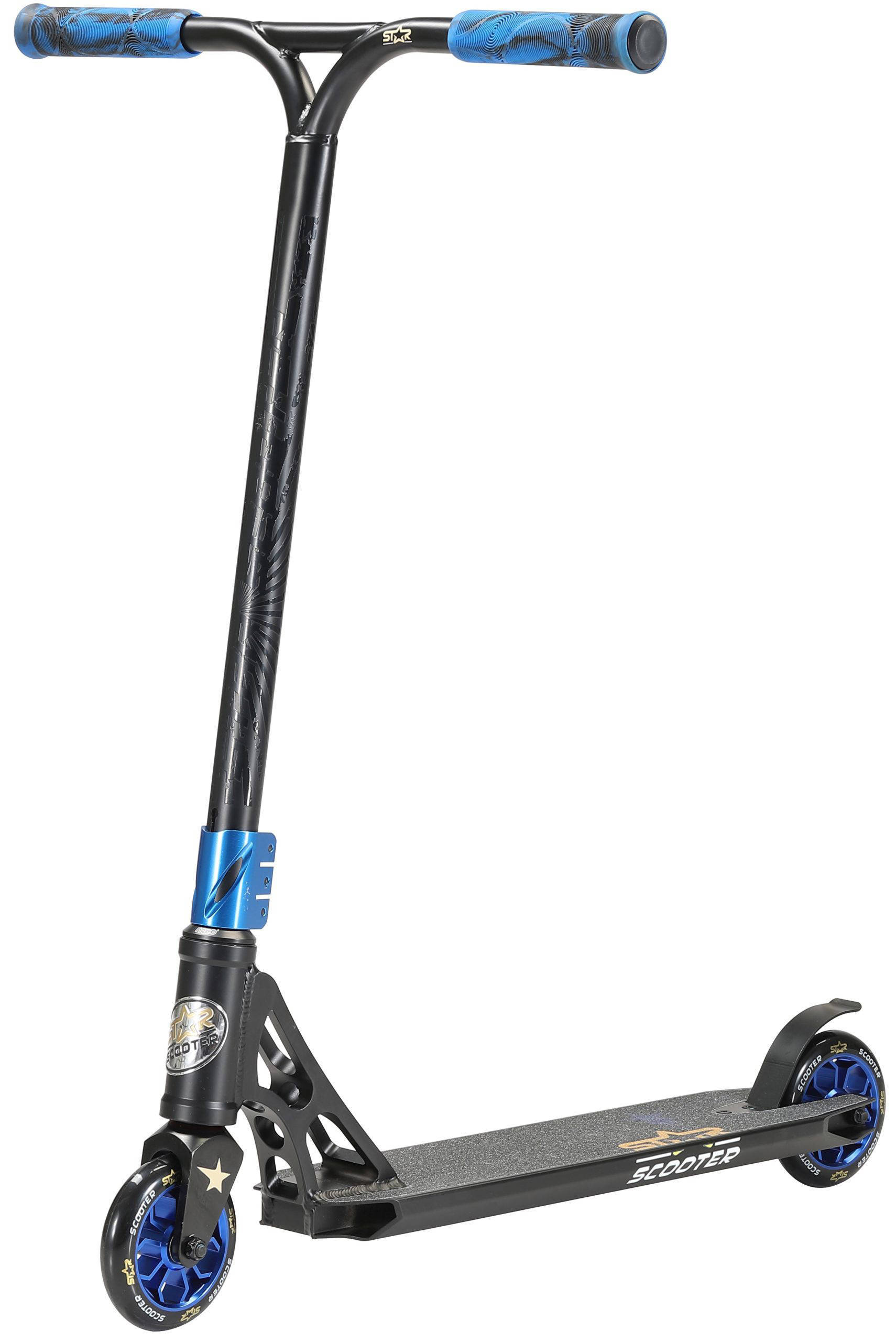 STAR SCOOTER Freestyle Jump alu stuntstep, 110mm Pro Trick Roller, zwart blauw